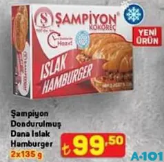 ŞAMPİYON DONDURULMUŞ DANA ISLAK HAMBURGER 2X135 G fiyat ve kampanya bilgisi